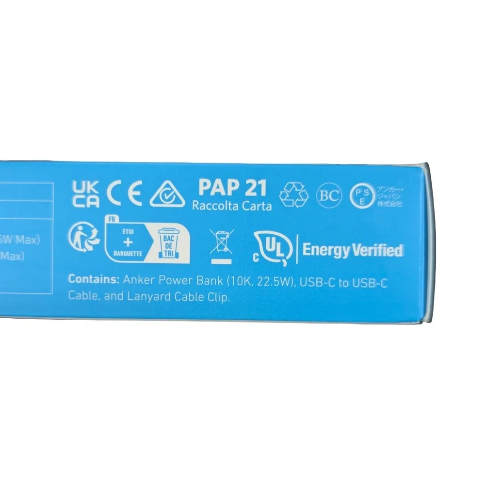 Pp2O Anker Pocket-size Power Boost Power Bank 10000mah 22.5W Max Digital Display